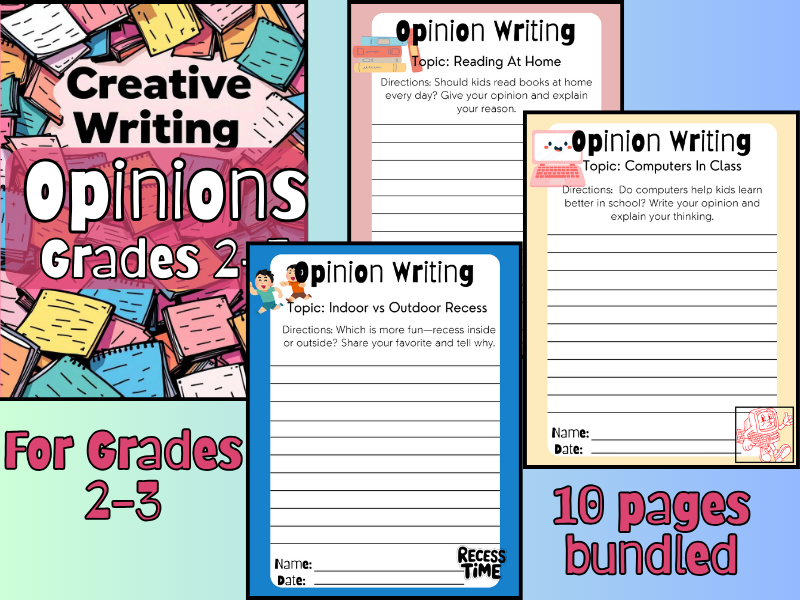 Creative Writing - Opinion Writing Sheets For Grades 2-3