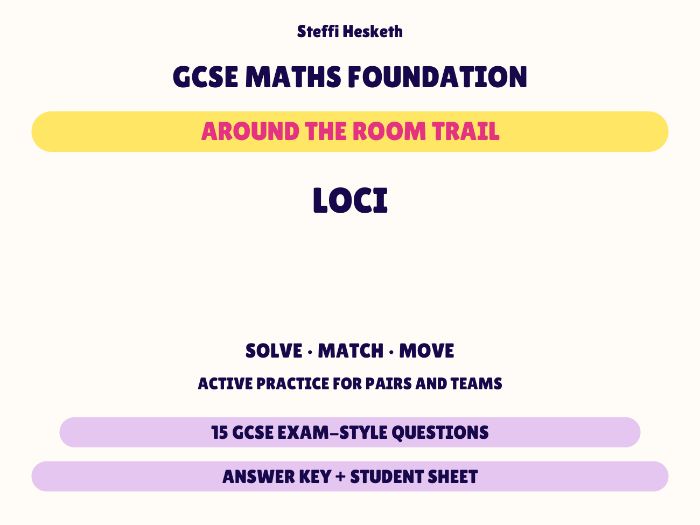 GCSE Foundation Maths Loci | Around the Room Trail