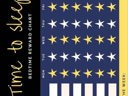 Bedtime Reward Chart Printable | Kids Sleep Routine Tracker | Weekly Bedtime Behavior Chart