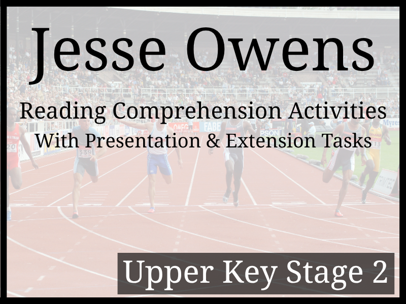 Jesse Owens Reading Comprehension Activities | Year 5 & Year 6 | UKS2