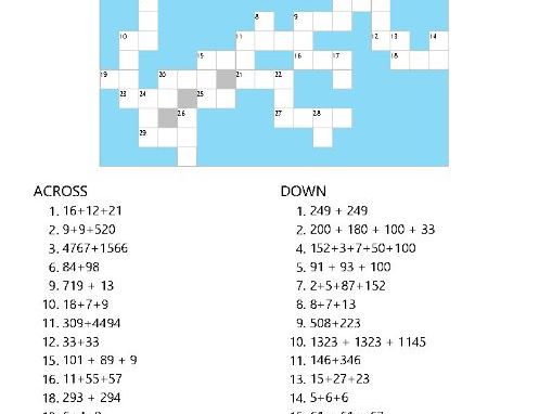 Number cross addition