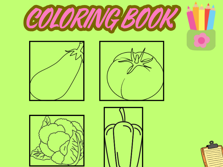 Kids Coloring Book (Vagetables)