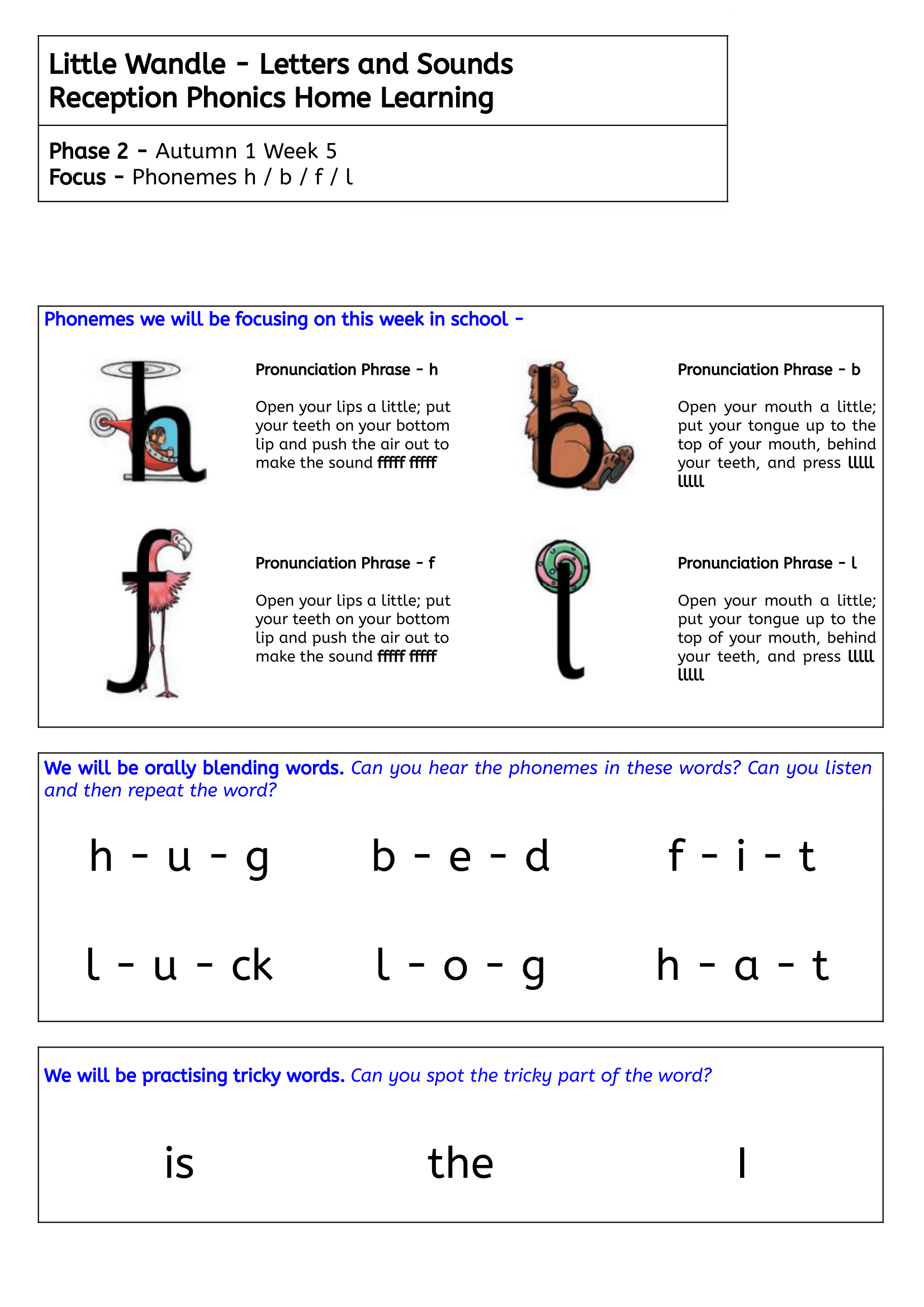 Little Wandle Letters And Sounds Phonics Home Learning EYFS For 