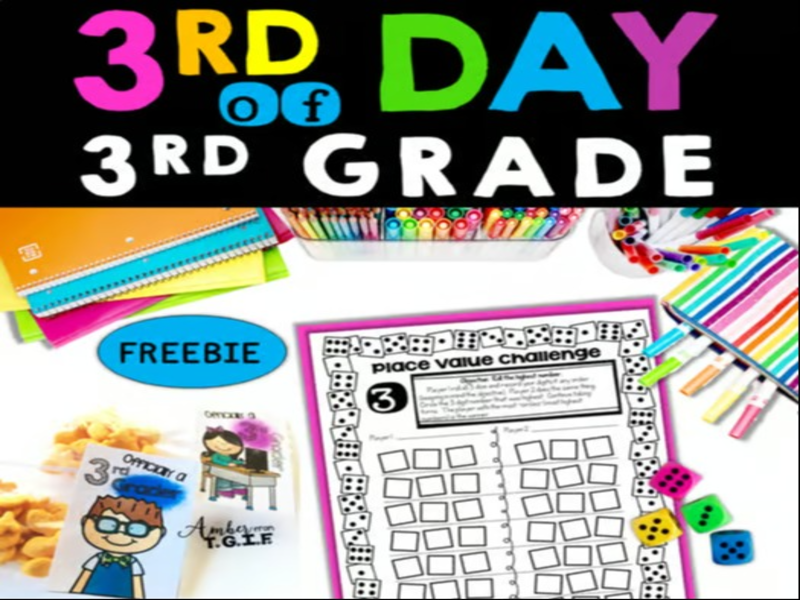 3rd Day of 3rd Grade Back to School 1st Day Activities Game Swag Tags &More