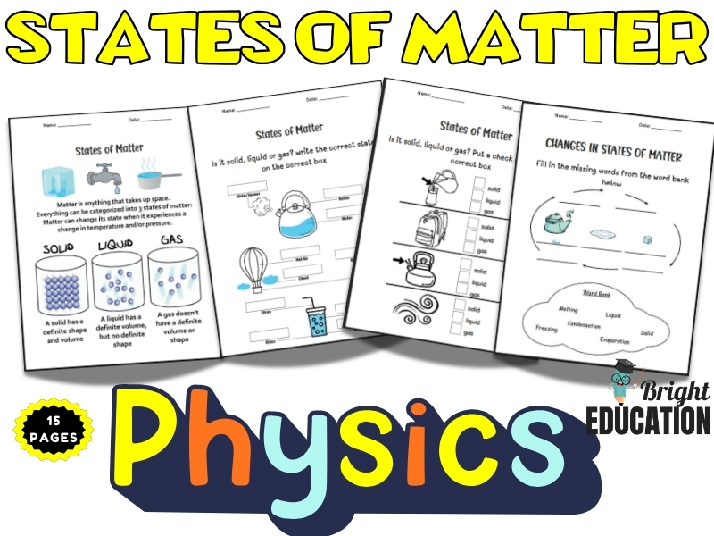 Changing States of Matter Physics Worksheets