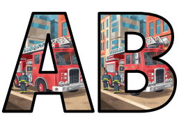 Fire Engine Firetruck Emergency Vehicle 911 999 Lettering Set Display ...