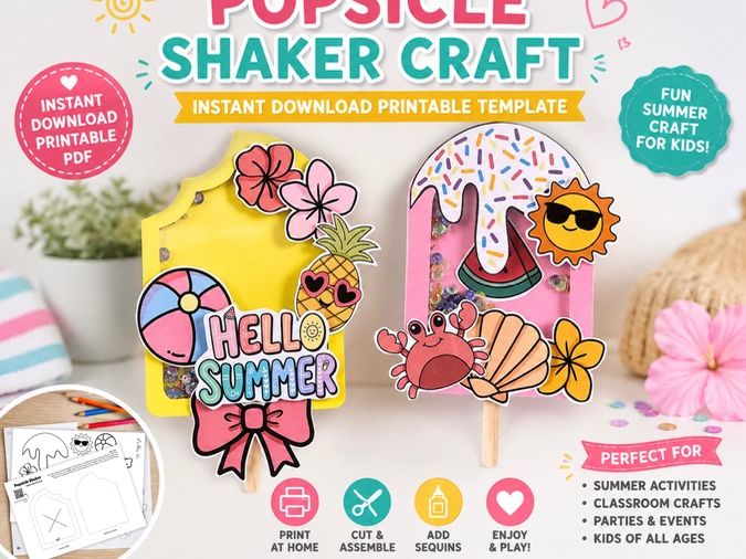 Summer popsicle Craft - Shaker card