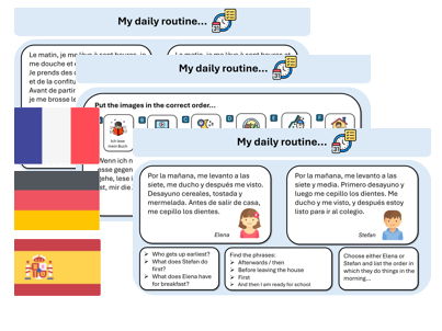 Daily Routine (French, German & Spanish) - Ready-to-teach