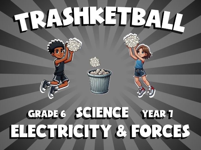 Electricity & Forces TRASHKETBALL Science Game | No-Prep Year 7 Review Activity