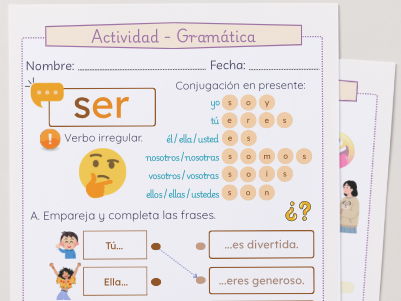 SER Presente - Ficha de trabajo - Year 7