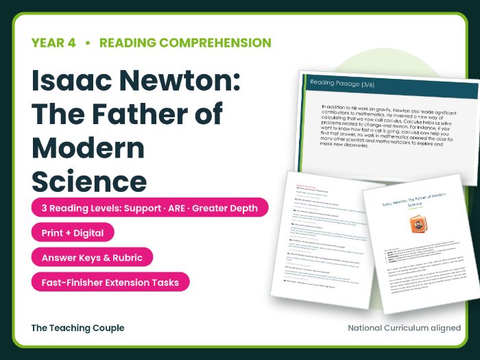 Isaac Newton: The Father of Modern Science Reading Comprehension Bundle | Year 4 (KS2)