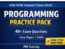 AQA GCSE Computer Science (8525) Programming Practice Pack | 40+ Exam Questions | Paper 1 Skills