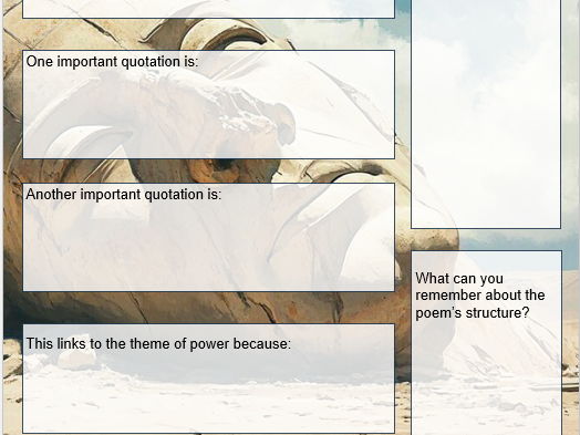 Power & Conflict Poetry Revision Sheets