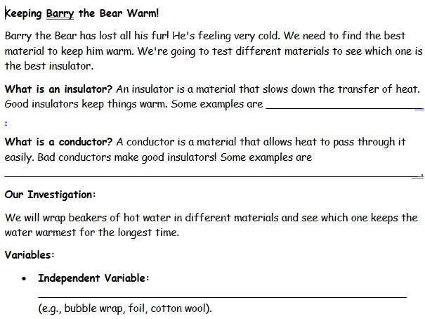 Insulation Practical SEN Low ability