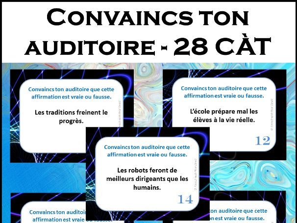 Communication orale - Convaincs ton auditoire (28 CÀT)
