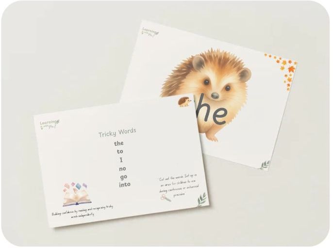 Autumn Tricky Word Hedgehogs - Phase 2