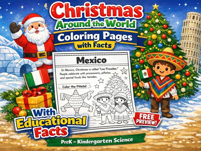 Christmas Coloring Pages with Facts