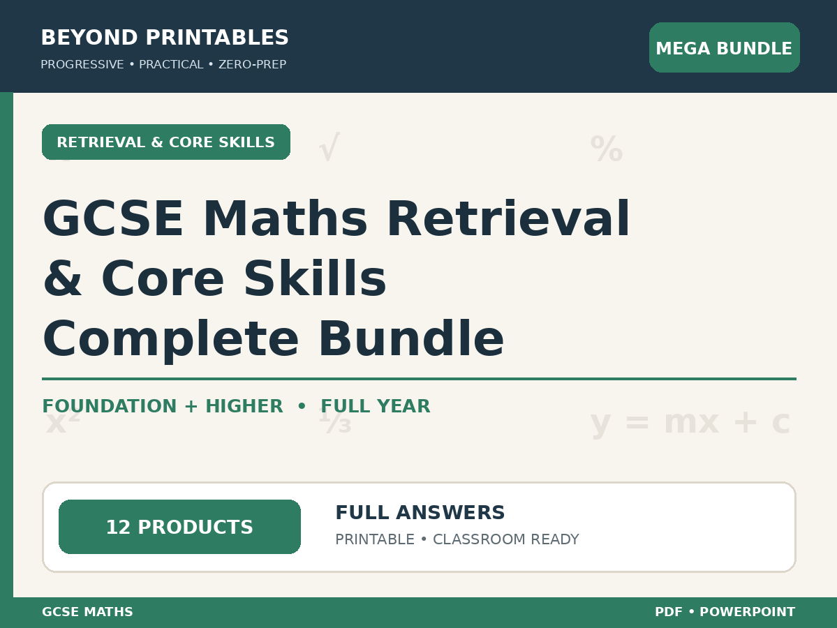 GCSE Maths Retrieval & Core Skills Bundle | Foundation & Higher | Full Year