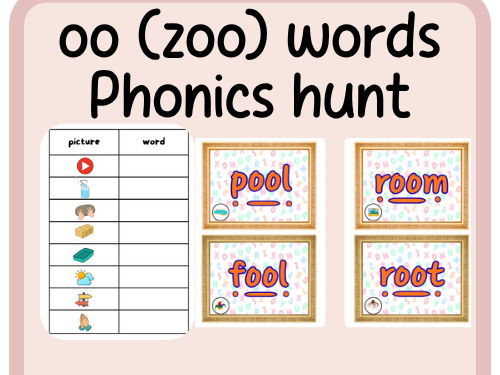 oo- zoo- phonics word hunt- continuous provision