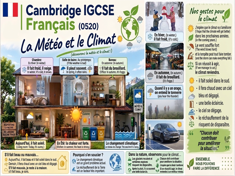 Cambridge IGCSE French (0520) - Module 3.5 - Le temps et le climat