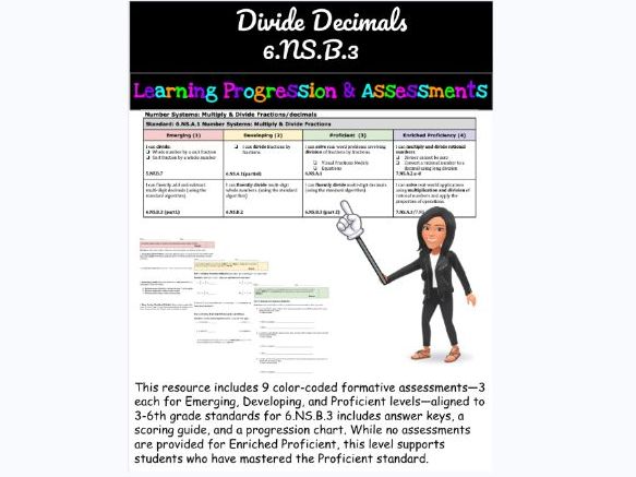6th Grade: Dividing Decimals Learning Progression & Assessments