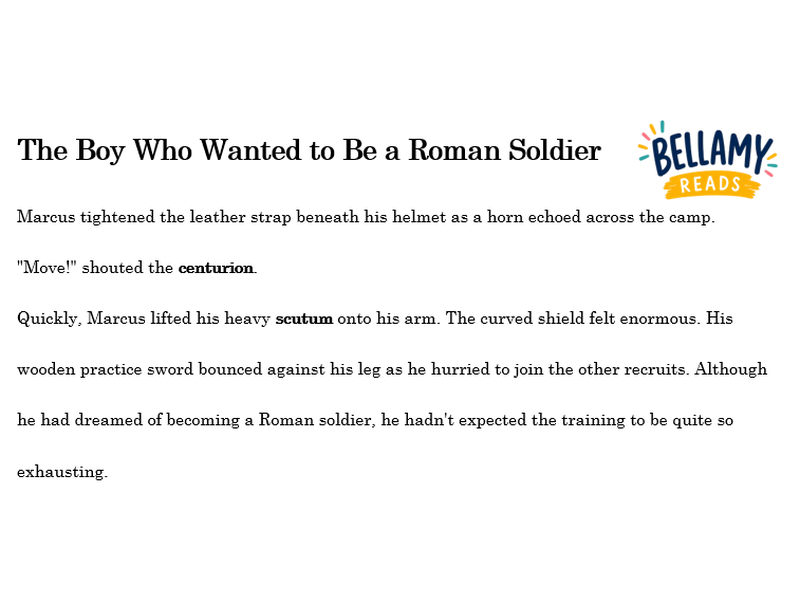The Boy Who Wanted to Be a Roman Soldier | Roman Britain Reading Comprehension | Lower KS2