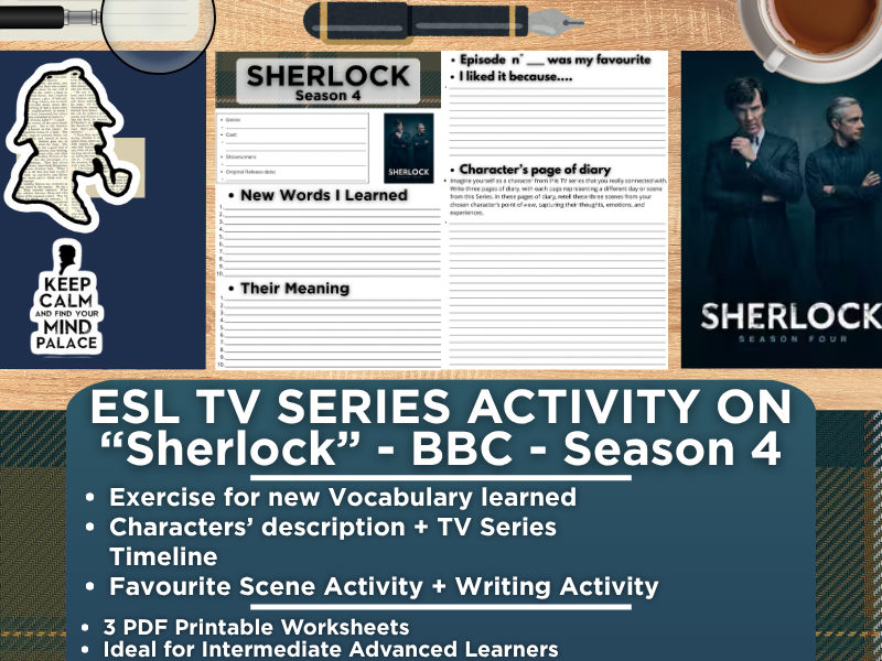 ESL TV Series Activity Worksheets on "Sherlock" - Season 4 - BBC