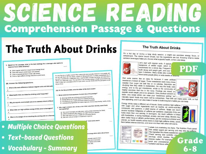 Science Reading Comprehension Passage: The Truth About Drinks