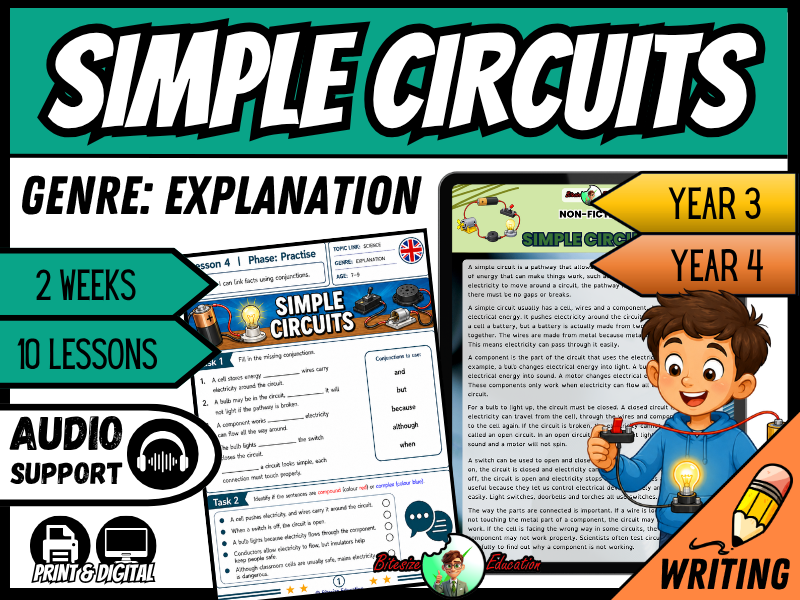 Electricity and Simple Circuits | Explanation Writing Pack | Year 3/4