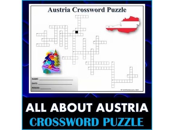 All About Austria - Crossword Puzzle Activity Worksheet