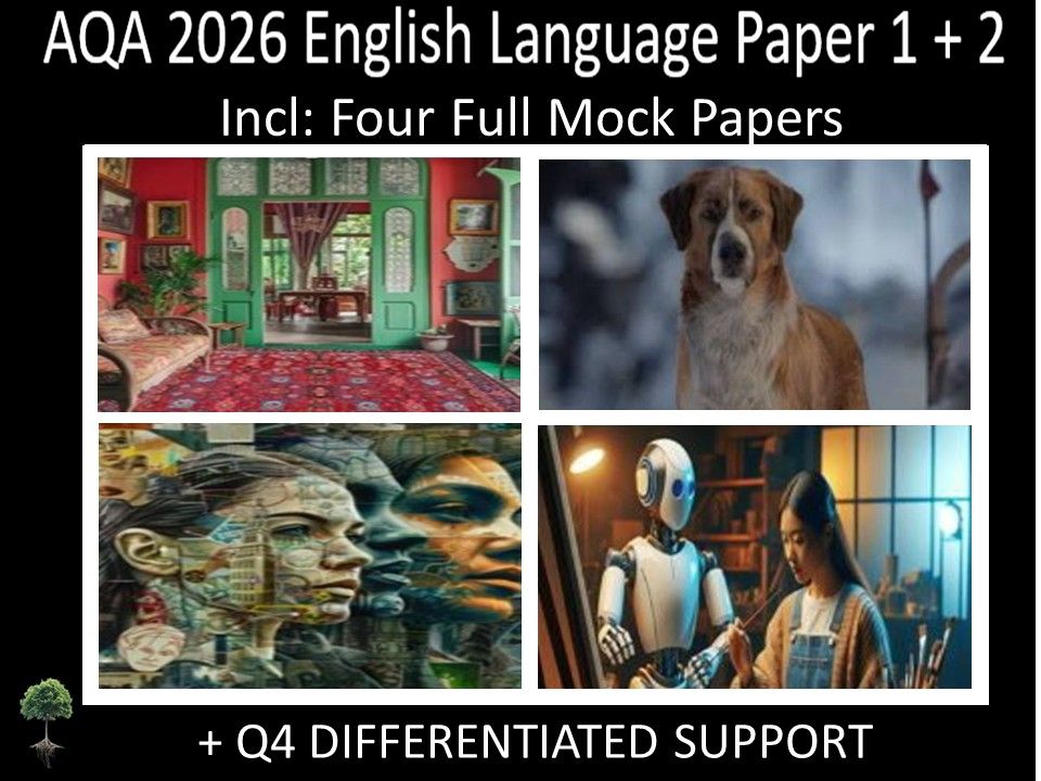 Four AQA GCSE English Language Paper 1 + 2 Mocks | Q4 Differentiated Support