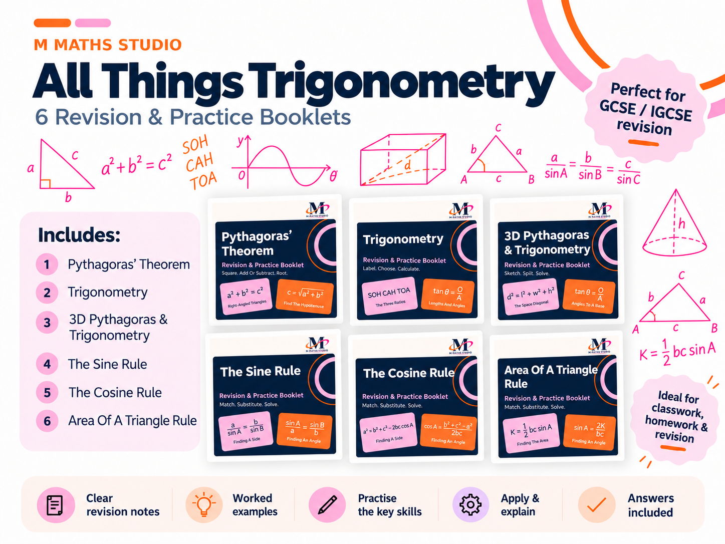 All Things Trigonometry | Revision Booklet Bundle