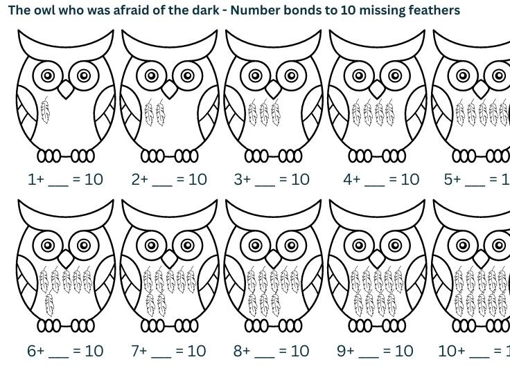 The Owl Who Was Afraid Of The Dark -Number bonds to 10