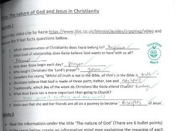 The Nature of God (Christianity) - Work booklet and model answers