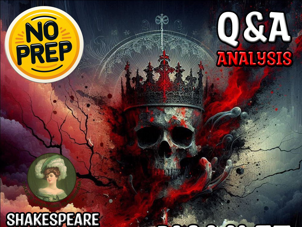 Hamlet & Macbeth Q&A Analysis for Shakespeare Sub Plan