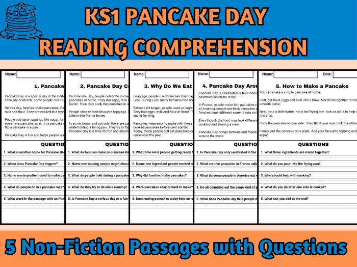 KS1 Pancake Day Reading Comprehension (nonfiction)