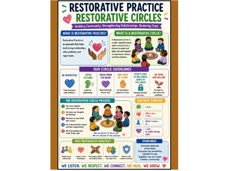 Restorative Practice/Restorative Circles 18"x24" Classroom Poster