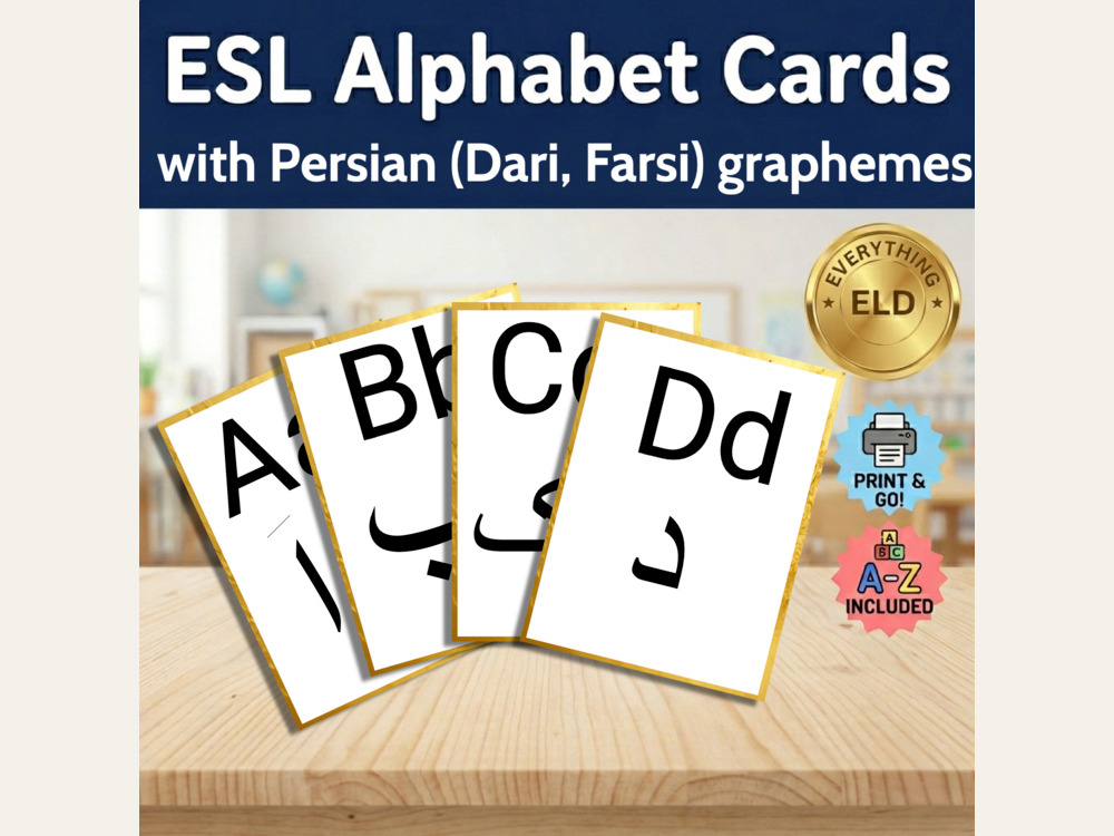 Persian (Farsi/Dari)-English EAL Alphabet Cards