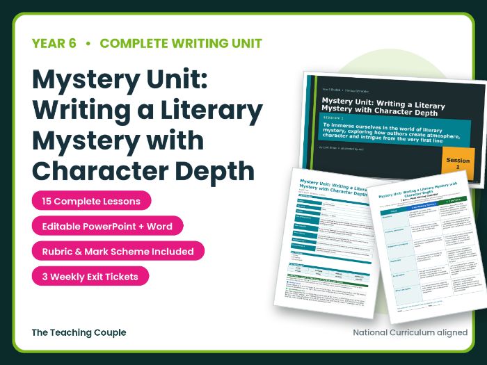 Mystery Unit: Writing a Literary Mystery with Character Depth | Year 6