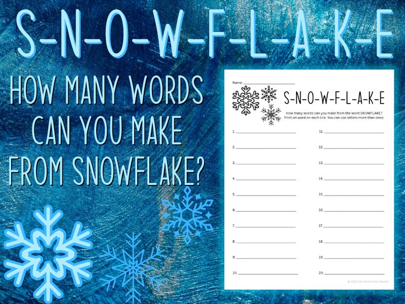 Snowflake Word Challenge: Build Words from SNOWFLAKE