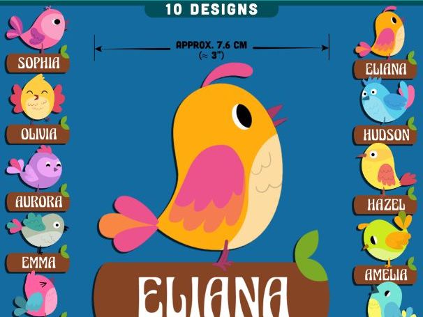 Bird Name Tags, Adorable Classroom Decor, Editable Locker & Cubby Labels, Friendly School Theme