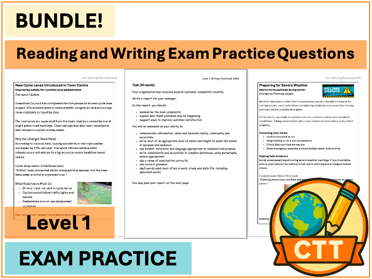 Level 1 English Functional Skills Writing and Reading Exam Practice