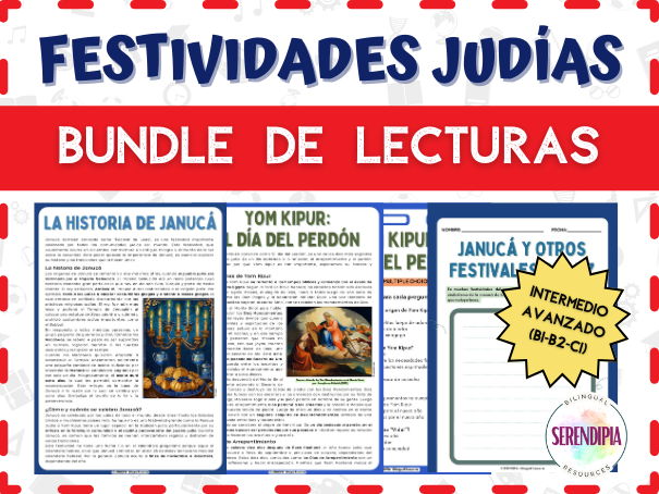 BUNDLE | Jewish Holidays SPANISH Reading Comprehension | Janucá Yom Kippur | Spanish B2-C1 Level