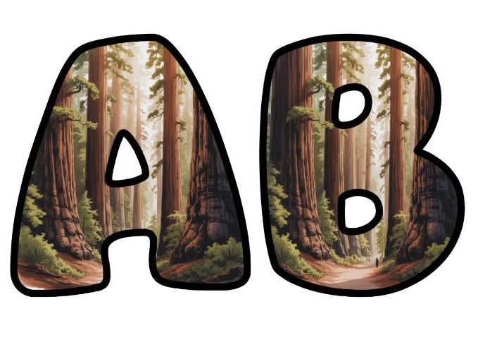 Redwood Forest Alphabet Letters | Classroom Display, A-Z 0-9 and Signs