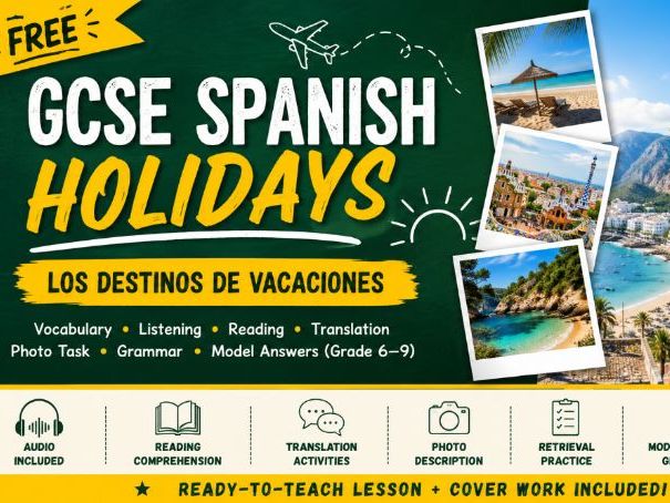 FREE KS4 Spanish Holidays Lesson | GCSE Spanish | Listening, Reading, Translation & Photo Task