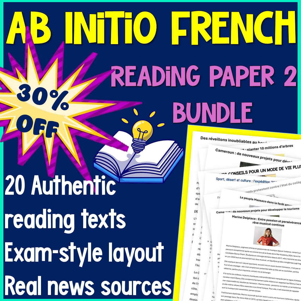 *READING BUNDLE* French Ab Initio Reading Texts / Exam Prep /