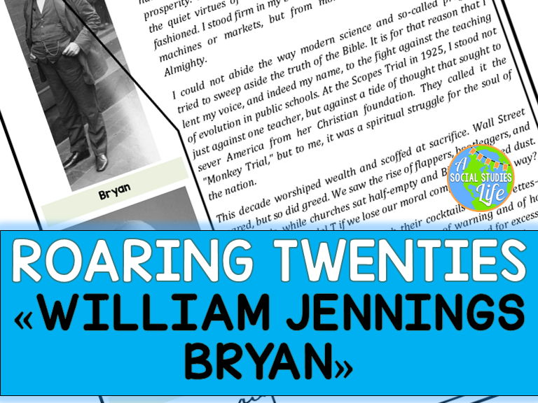 William Jennings Bryan on the Roaring Twenties POV