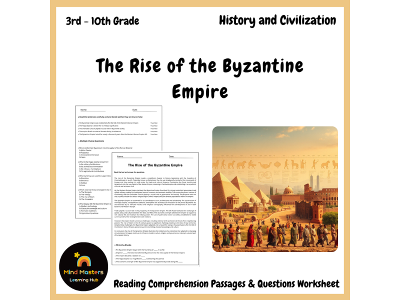 The Rise of the Byzantine Empire Reading Comprehension Passages ...