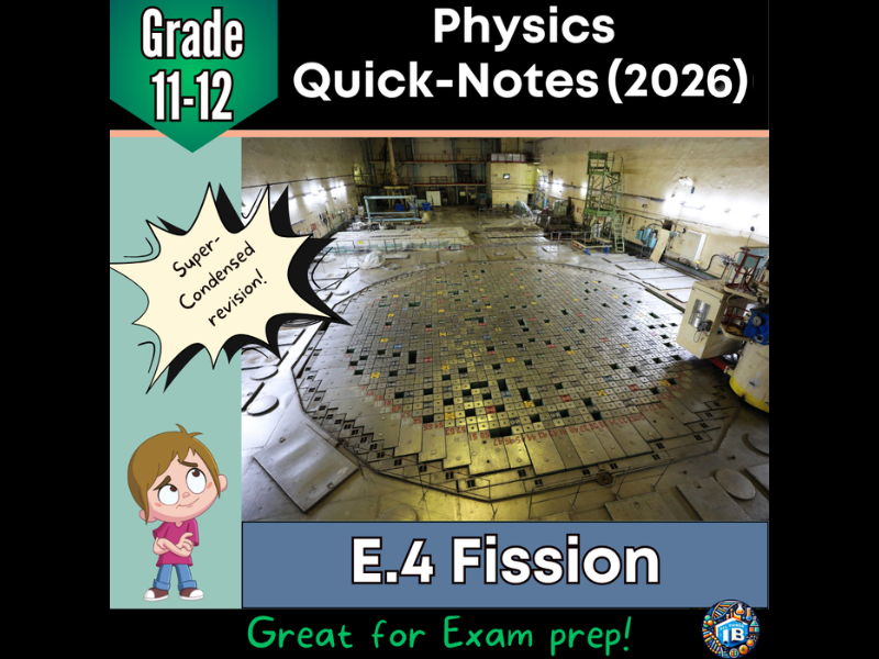 IB DP Physics: E.4 Fission – Condensed Topic Revision Notes (2026)