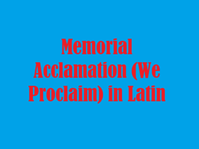 Memorial Acclamation (We Proclaim) in Latin